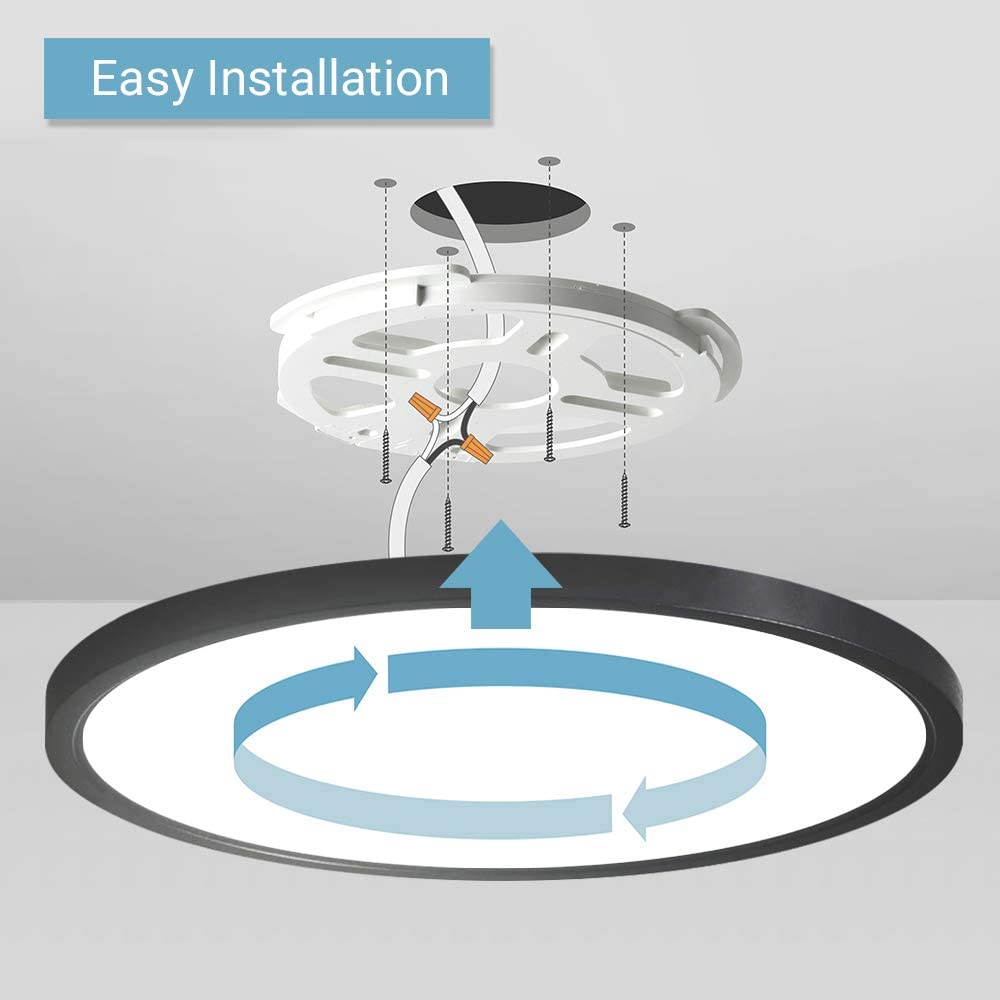 15 Zoll 30 W runde Deckenbeleuchtung, IP44, feuchte Umgebung, 4000 lm, superhell, schlank, 3 CCT, 3 K/4 K/5 K, verstellbare LED-Einbauleuchten