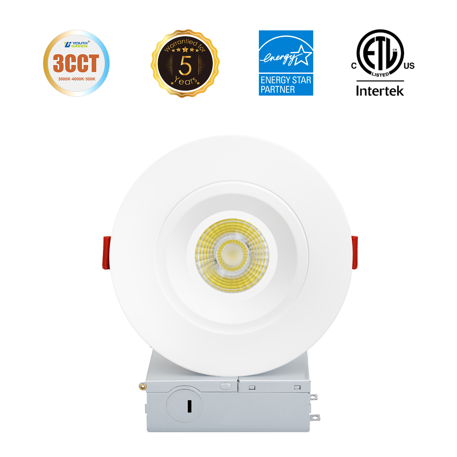 4-Zoll-LED-Deckeneinbauleuchte, blendfreies Downlight