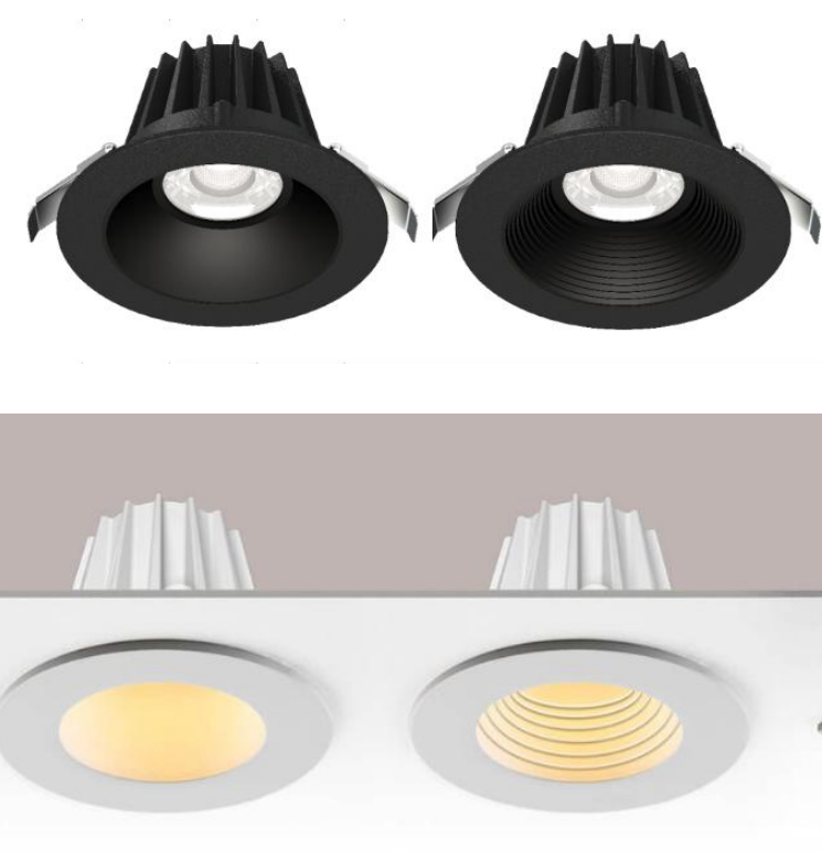 Aluminium 3CCT Abstimmbares 2'' 4'' LED-Einbau-Downlight, rund, quadratisch, dimmbar, blendfreie Decke, kommerzielles LED-COB-Downlight mit 5 Jahren Garantie 