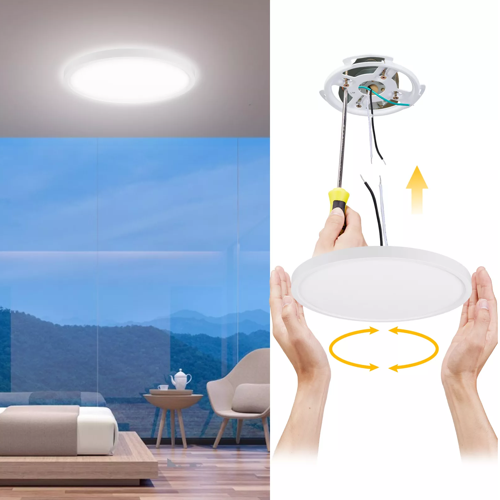 9 Zoll Smart WIFI CW 2000K-6000K LED-Einbaupanel ETL Energy Star gelistete Innenbeleuchtung