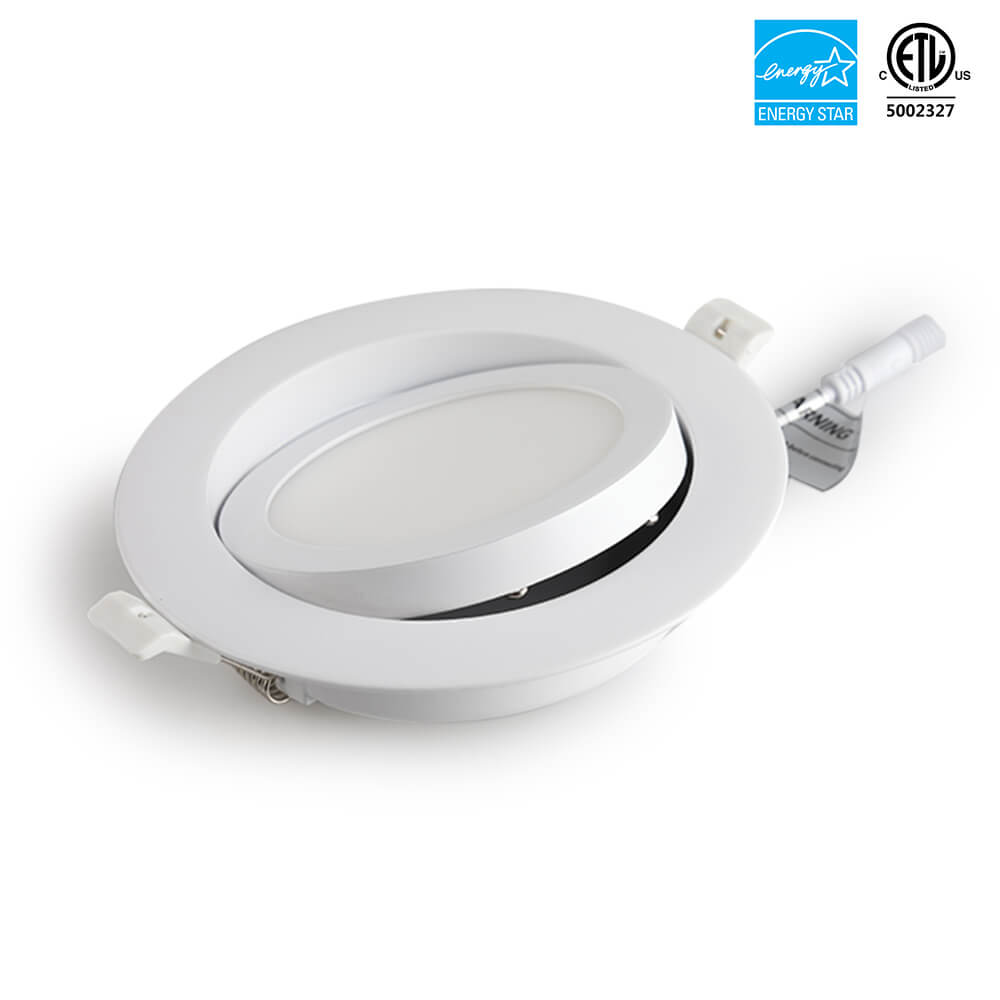 4'' 9W rundes einfarbiges 3000K/4000K/5000K/6000k 3CCT dimmbares kardanisches LED-Downlight mit Anschlussdose 120V ETL-gelistet IC-zertifiziert 