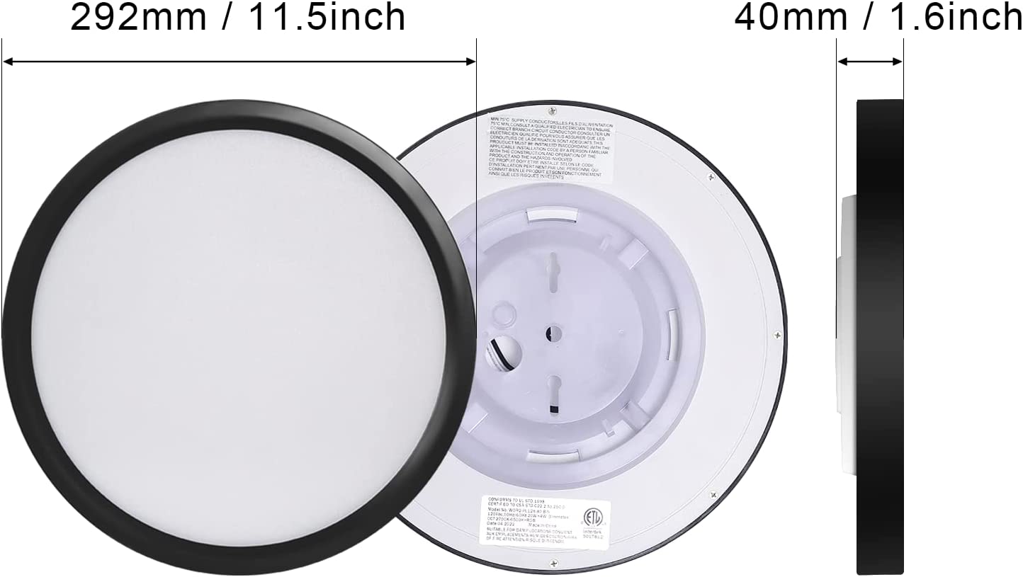 12-Zoll-WIFI-Smart-Deckenbeleuchtung RGBCW 2000K 6000K Oberflächen-Einbauleuchte ETL-Zertifizierung für die USA und Kanada