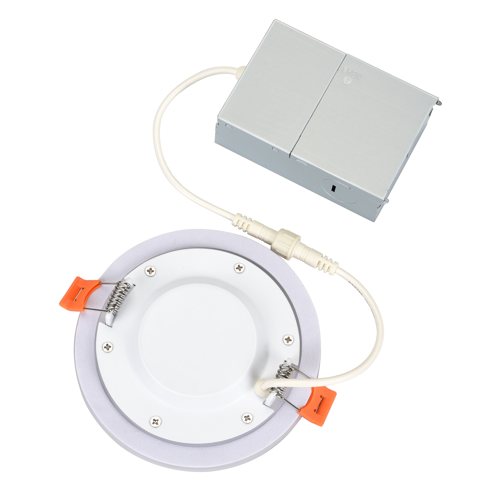 4 Zoll 6 Zoll rundes, farbwechselbares 5CCT 2700K/3000K/3500K/4000k/5000k+Nachtlicht 2700K Dimmbares, schlankes LED-Einbau-Downlight mit Anschlussdose, ETL-gelistet, IC-zertifiziert