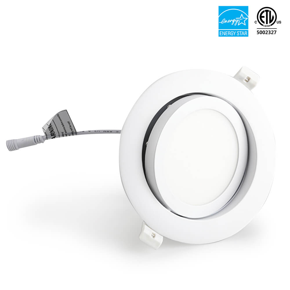 4'' 9W rundes einfarbiges 3000K/4000K/5000K/6000k 3CCT dimmbares kardanisches LED-Downlight mit Anschlussdose 120V ETL-gelistet IC-zertifiziert 