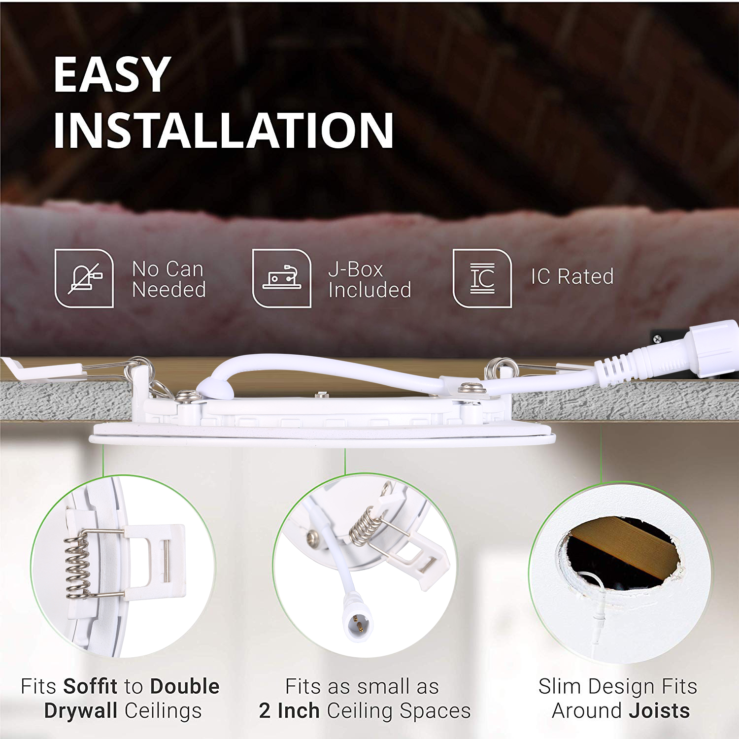 Jugendgrünes 4-Zoll-9-W-Einzelfarben-3CCT-5CCT-Einbau-Downlight mit blendfreiem, flackerfreiem, schlankem Design und ETL-Energy-Star-Zertifikat