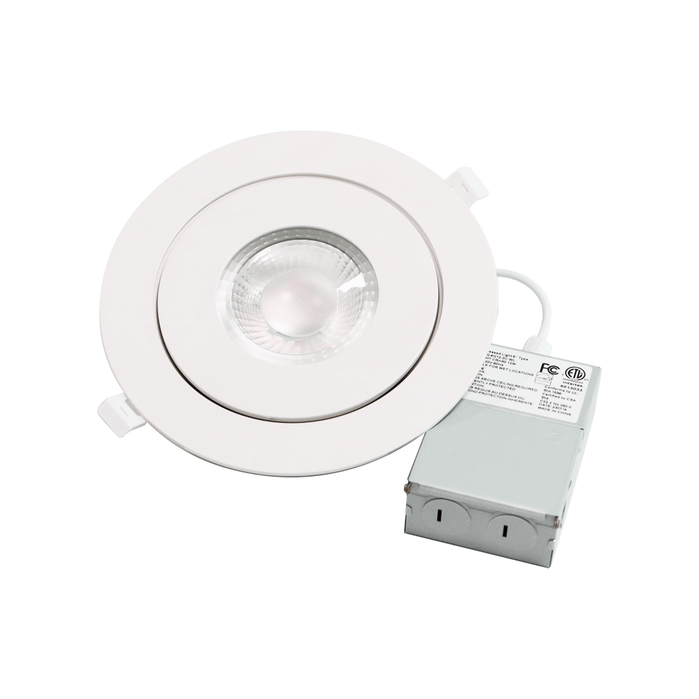 6'' rundes, farbwählbares 3000K/4000K/5000K/6000k 3CCT 5CCT 3CCT+WS dimmbares kardanisches LED-Downlight mit Anschlussdose, 120 V, ETL-gelistet, IC-zertifiziert 