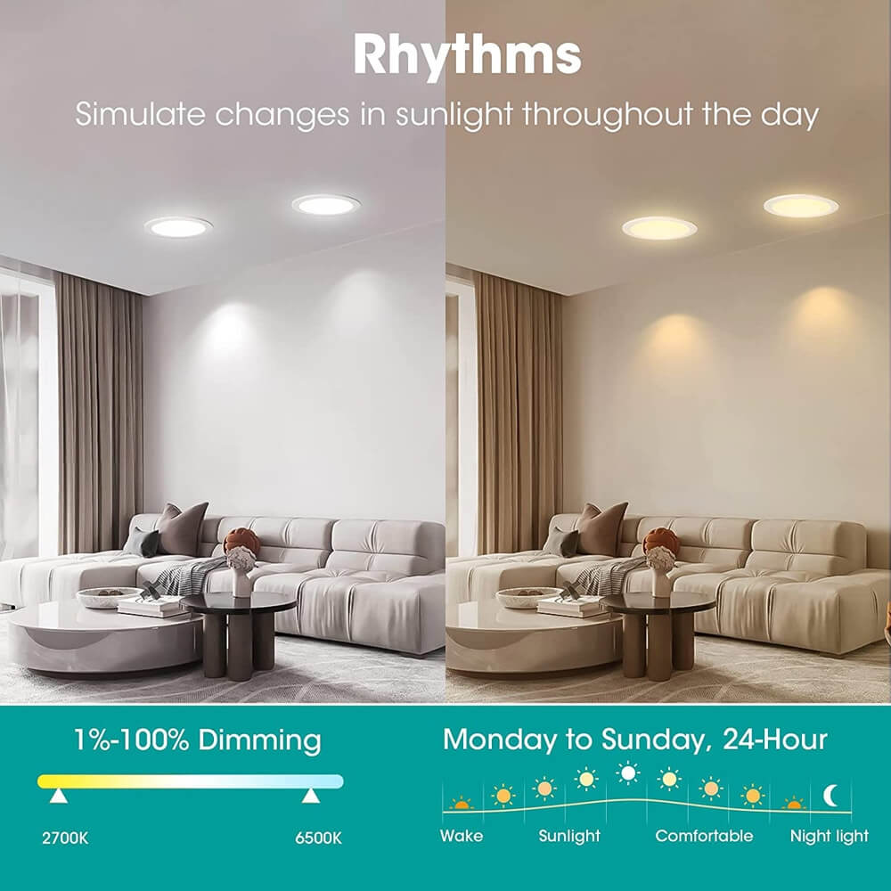 4-Zoll-WIFI-RGBCW-WET-LED-Einbau-Gimbal-Downlights mit Anschlussdose, dimmbare IC-zertifizierte Deckenbeleuchtung, ETL-Energy-Star-gelistet 