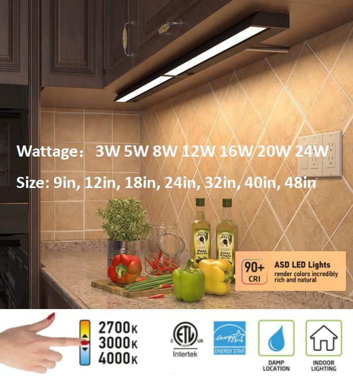 3CCT 2700K-3000K-4000K Farbe wählbare Linse Einstellbare Schrankbeleuchtung LED-Schwenkleuchte unter dem Schrank