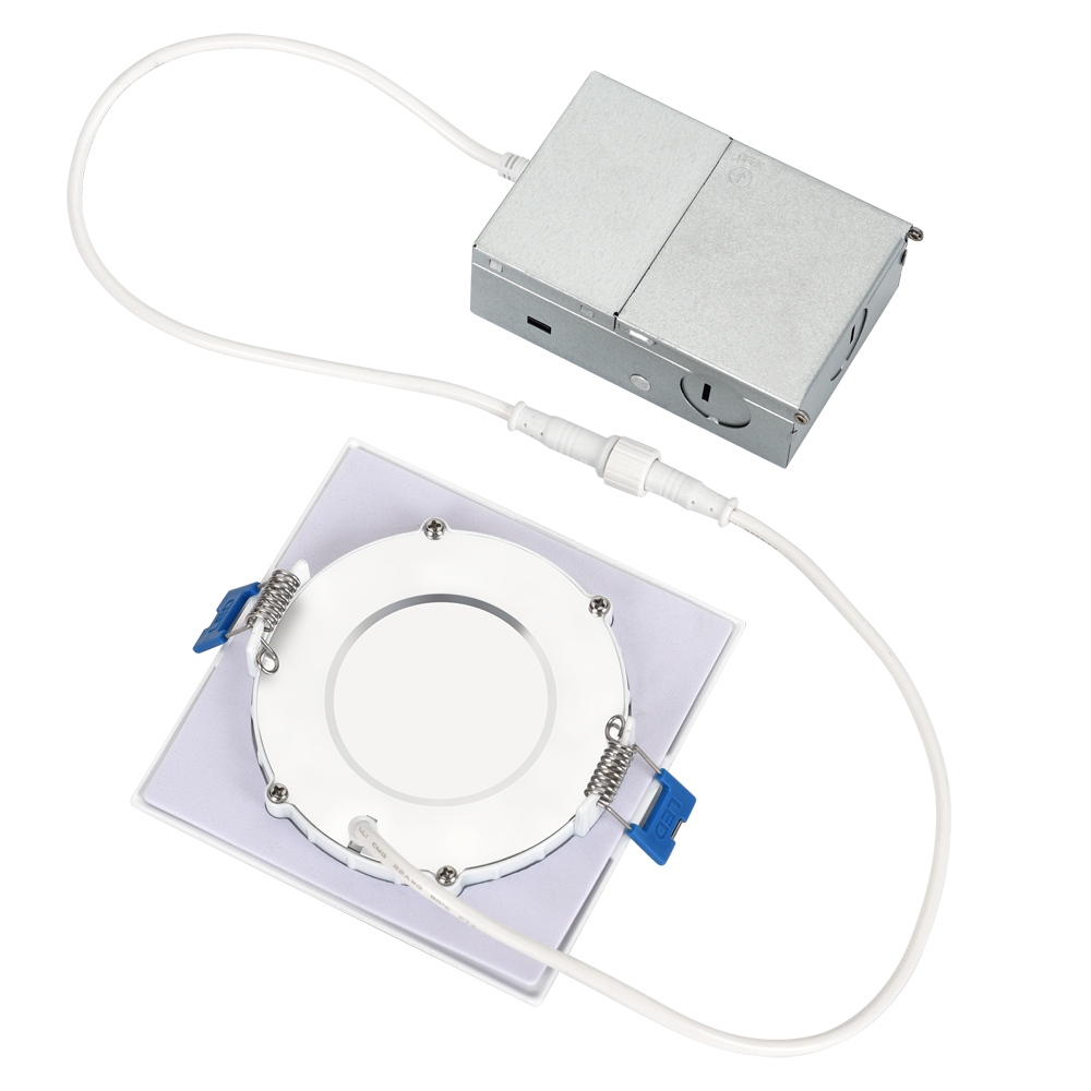 4 Zoll 6 Zoll ETL-gelistetes, quadratisches, IC-zertifiziertes, 3000 K/4000 K/5000 K/6000 K/3CCT/5CCT wählbares, dimmbares, schlankes LED-Einbau-Downlight 