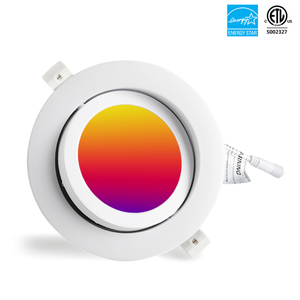 4'' WIFI RGB 2000K-6000K DAMP LED-Einbau-Downlights mit kardanischem Panel und Anschlussdose, dimmbare IC-zertifizierte Deckenbeleuchtung, ETL Energy Star-gelistet YG002B9-R-5L-WIFI