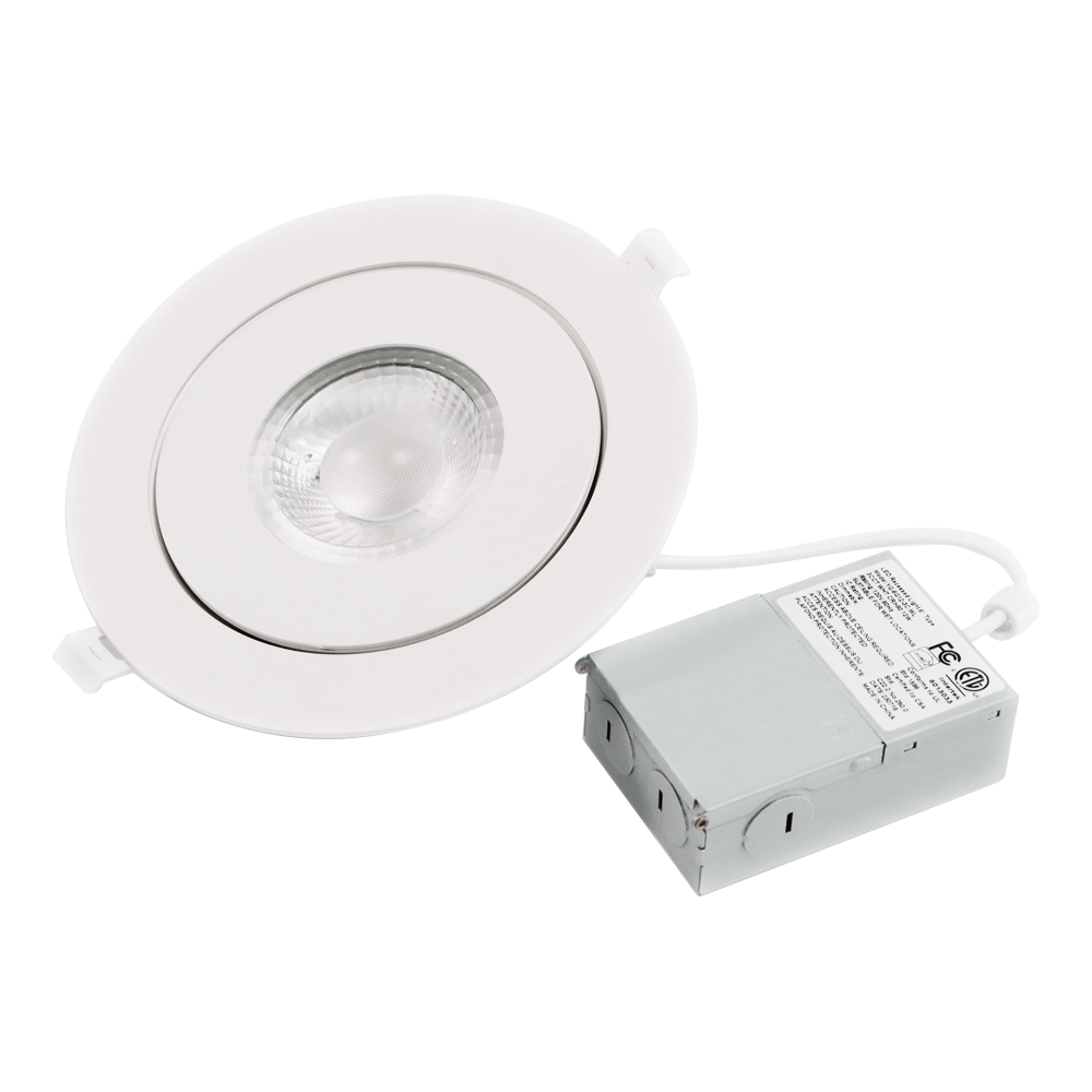 6'' rundes, farbwählbares 3000K/4000K/5000K/6000k 3CCT 5CCT 3CCT+WS dimmbares kardanisches LED-Downlight mit Anschlussdose, 120 V, ETL-gelistet, IC-zertifiziert 